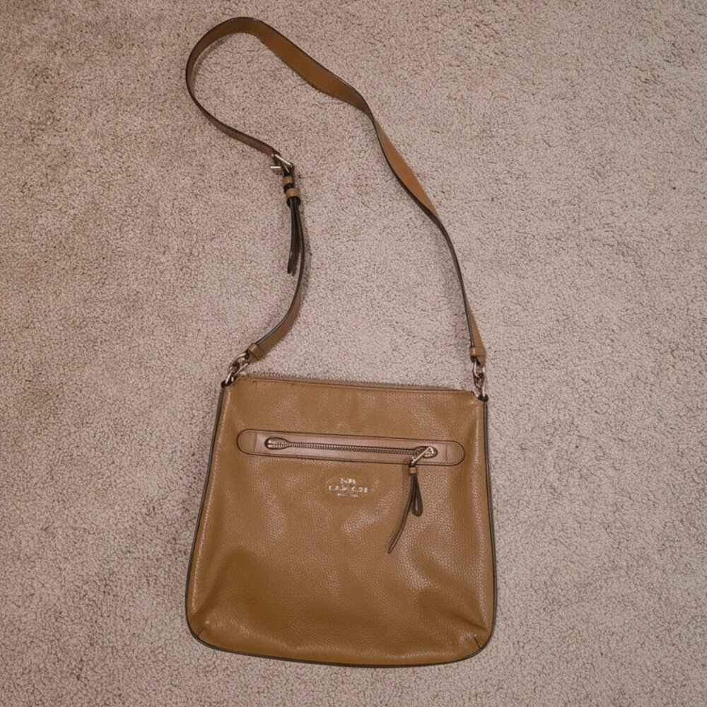 Coach Tan Crossbody Leather Shoulder Bag